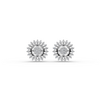 Sunburst Halo Lab-Grown Diamond Earrings