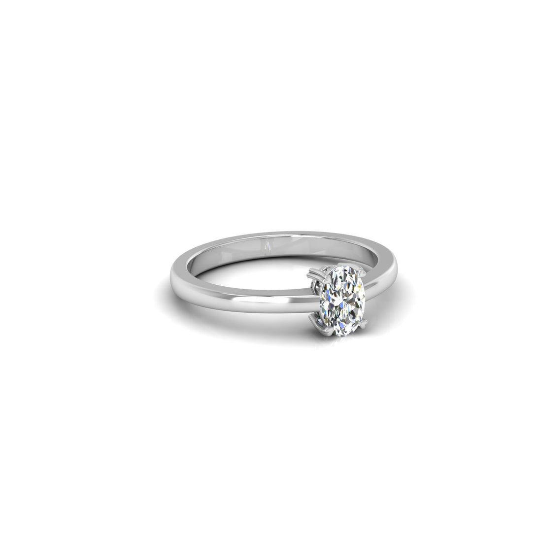 Elegant Oval Solitaire Ring with CVD 0.50 Ct. Lab-Grown Diamond.