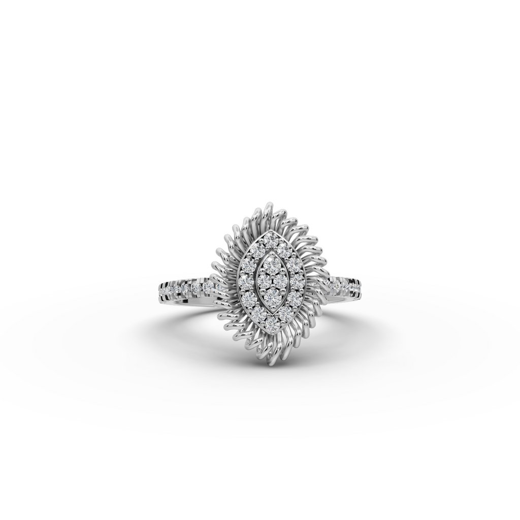 Marquise Spiral Halo Lab-Grown Diamond Ring