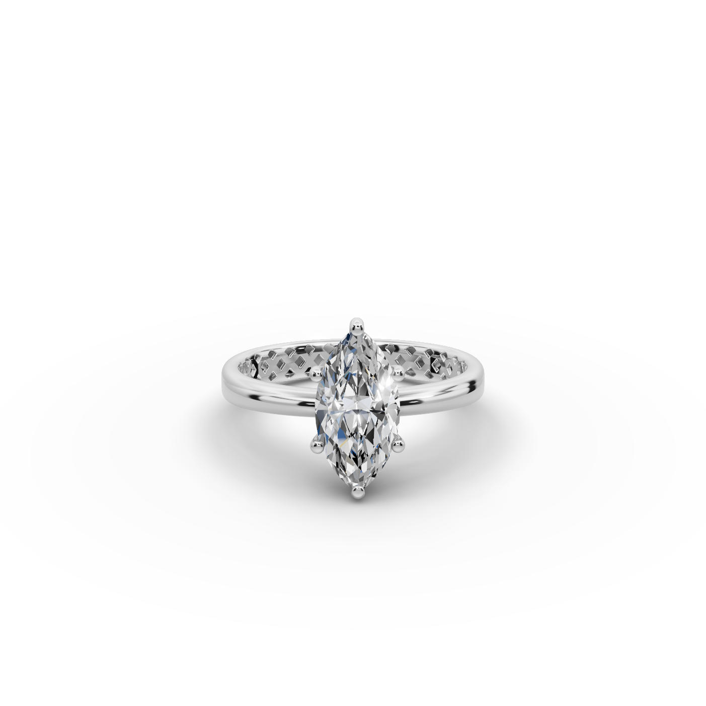 1.5 tcw Marquise Cut Diamond Gold Ring