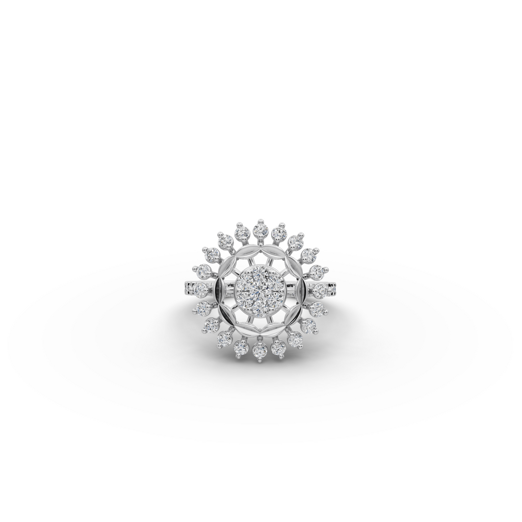 Sunburst Cluster Lab-Grown Diamond Ring
