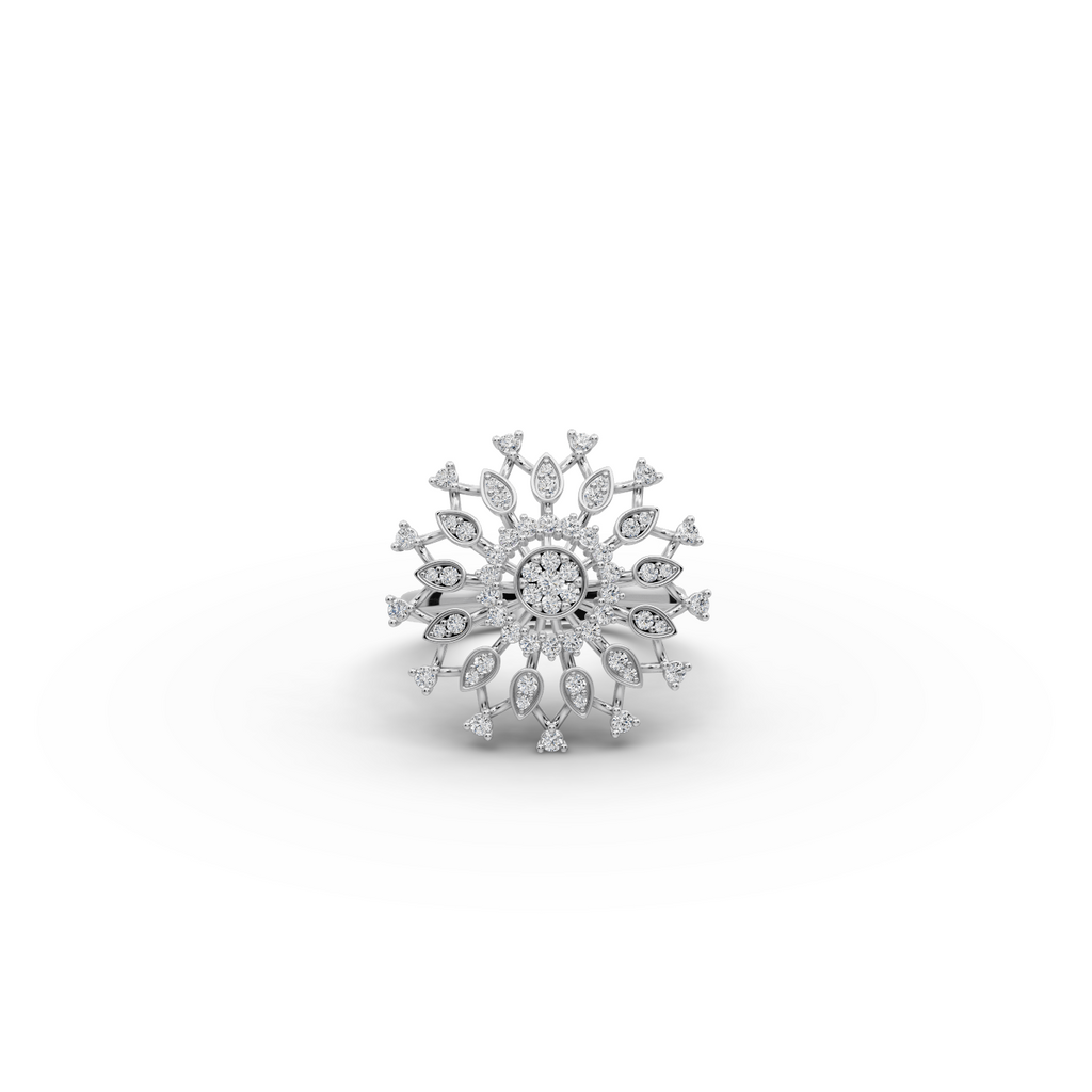 Sunburst Halo Lab-Grown Diamond Ring