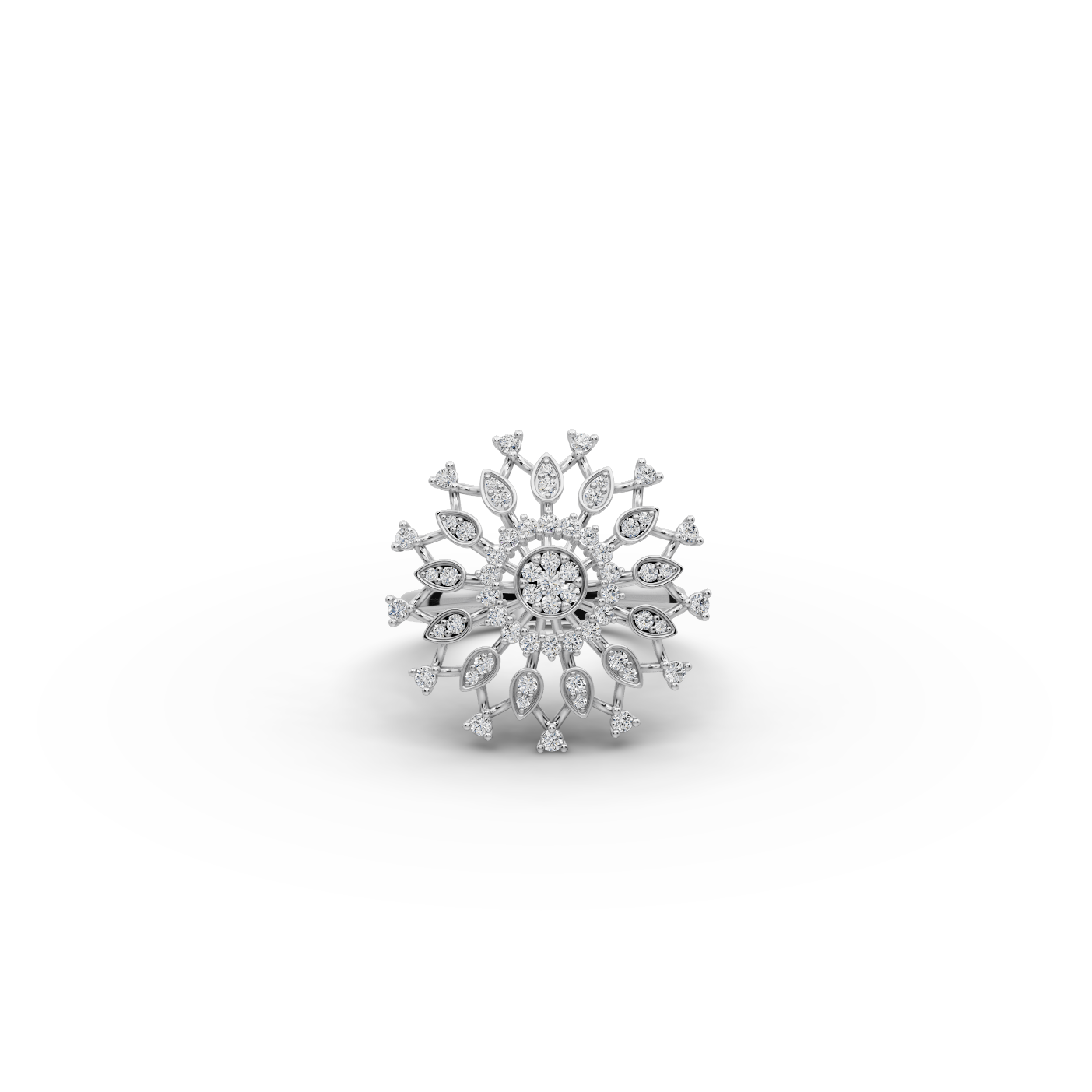 Sunburst Halo Lab-Grown Diamond Ring