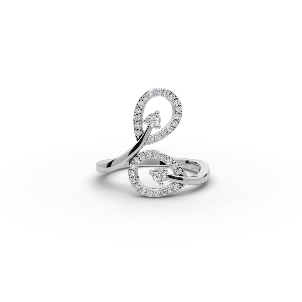 Double Loop Drop Lab-Grown Diamond Ring