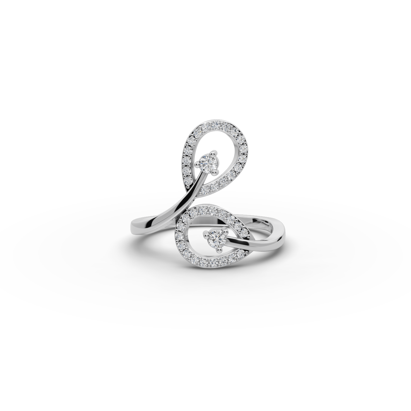 Double Loop Drop Lab-Grown Diamond Ring