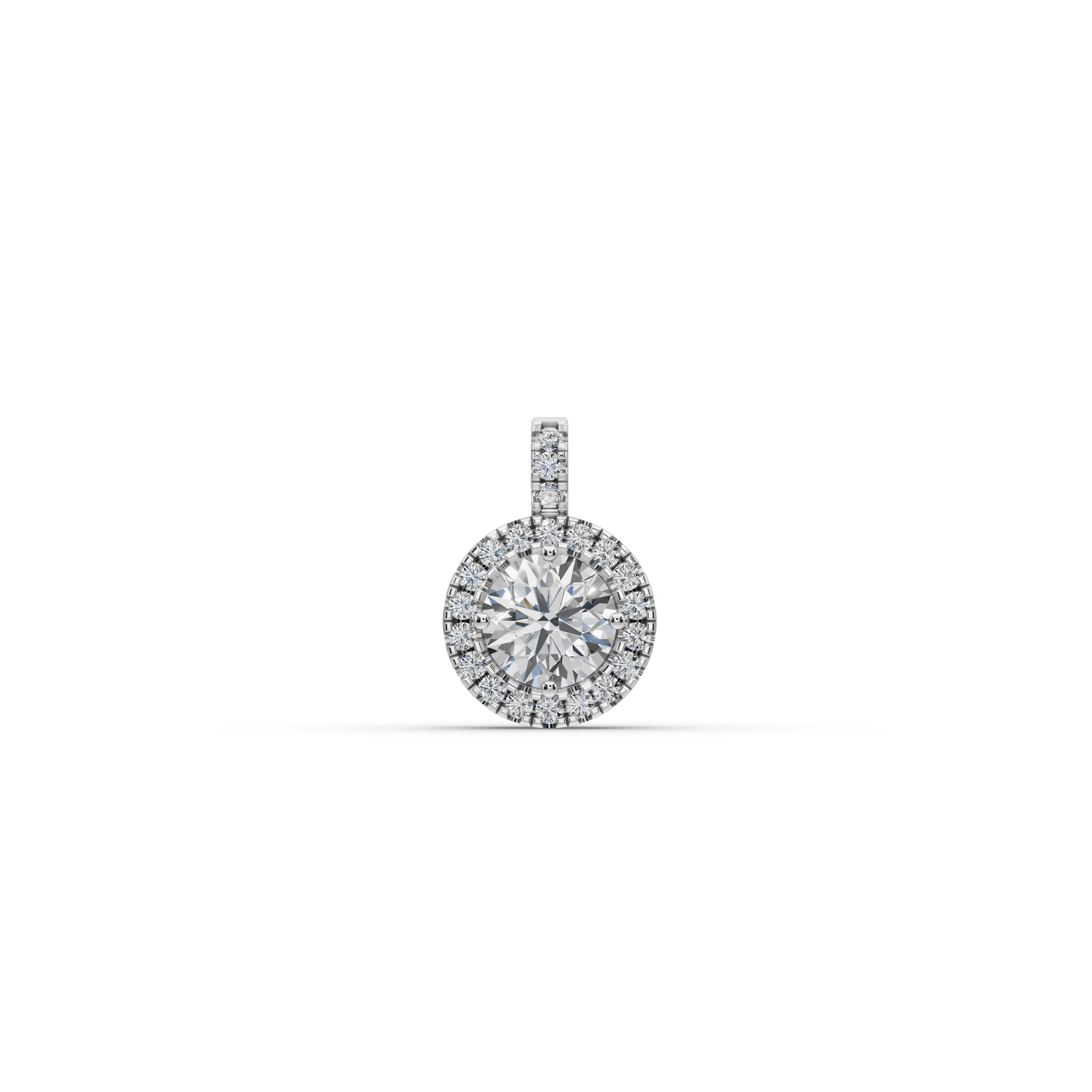 2.00 ct Minimalist Halo Diamond Pendant – Lab Created Round Solitaire  – Ethical Jewelry Charm