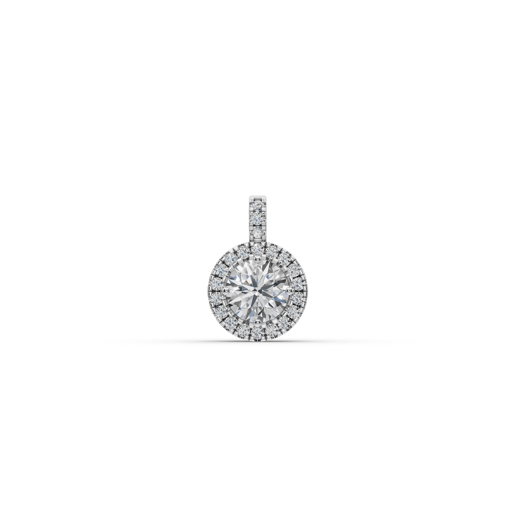 2.00 ct Minimalist Halo Diamond Pendant – Lab Created Round Solitaire  – Ethical Jewelry Charm