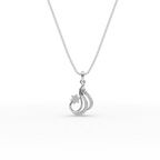 Swirl Floral Lab-Grown Diamond Gold Pendant