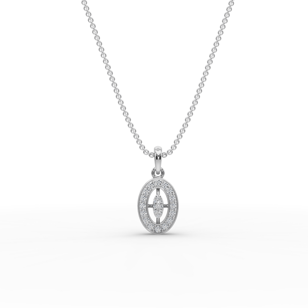 Oval Halo Lab-Grown Diamond Gold Pendant