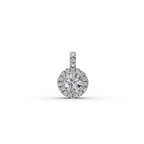 1.00 ct Romantic Lab Grown Round Diamond Halo Pendant