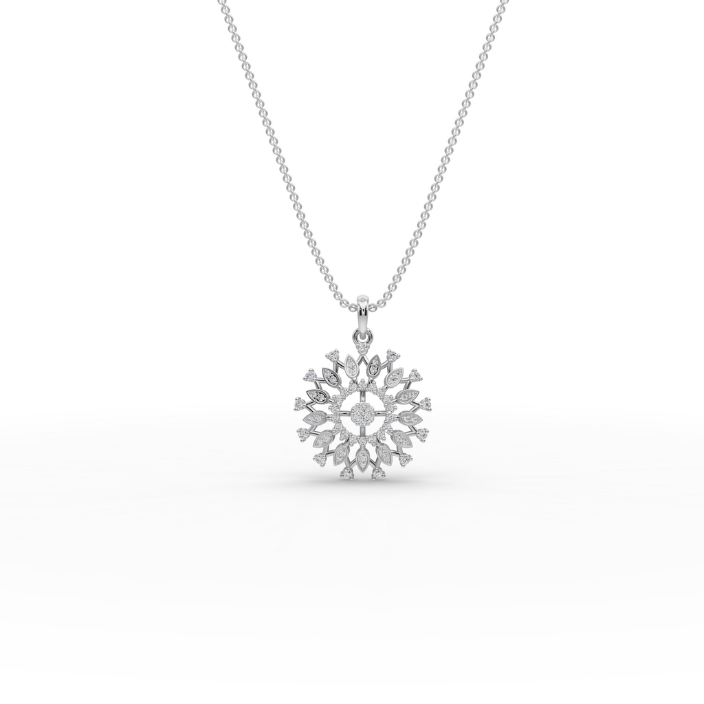 Sunburst Lab-Grown Diamond Gold Pendant