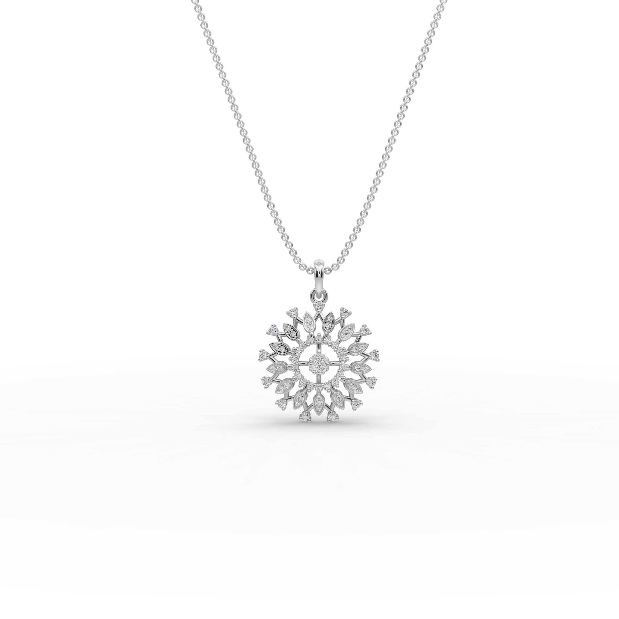 Sunburst Lab-Grown Diamond Gold Pendant