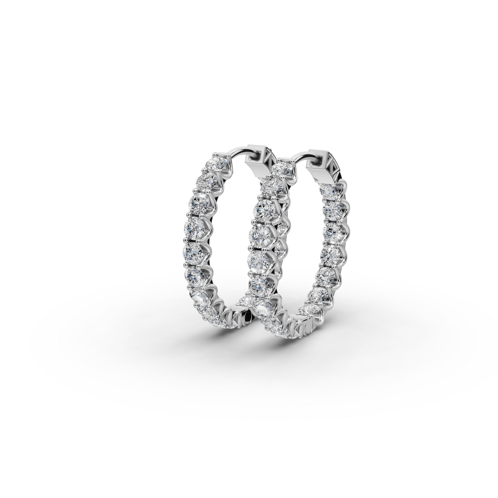 1.50 ct Lab-Grown Diamond Round Hoop EarHoops Earring