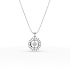 Sunburst Floral Lab-Grown Diamond Pendant