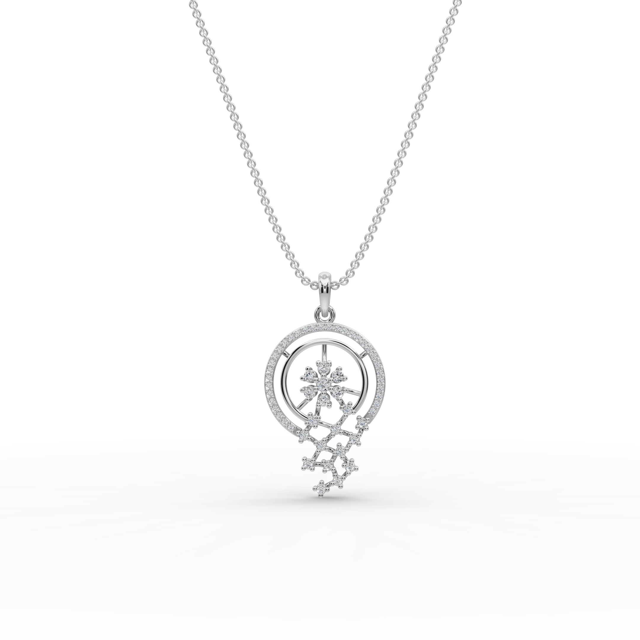 Floral Constellation Lab-Grown Diamond Pendant