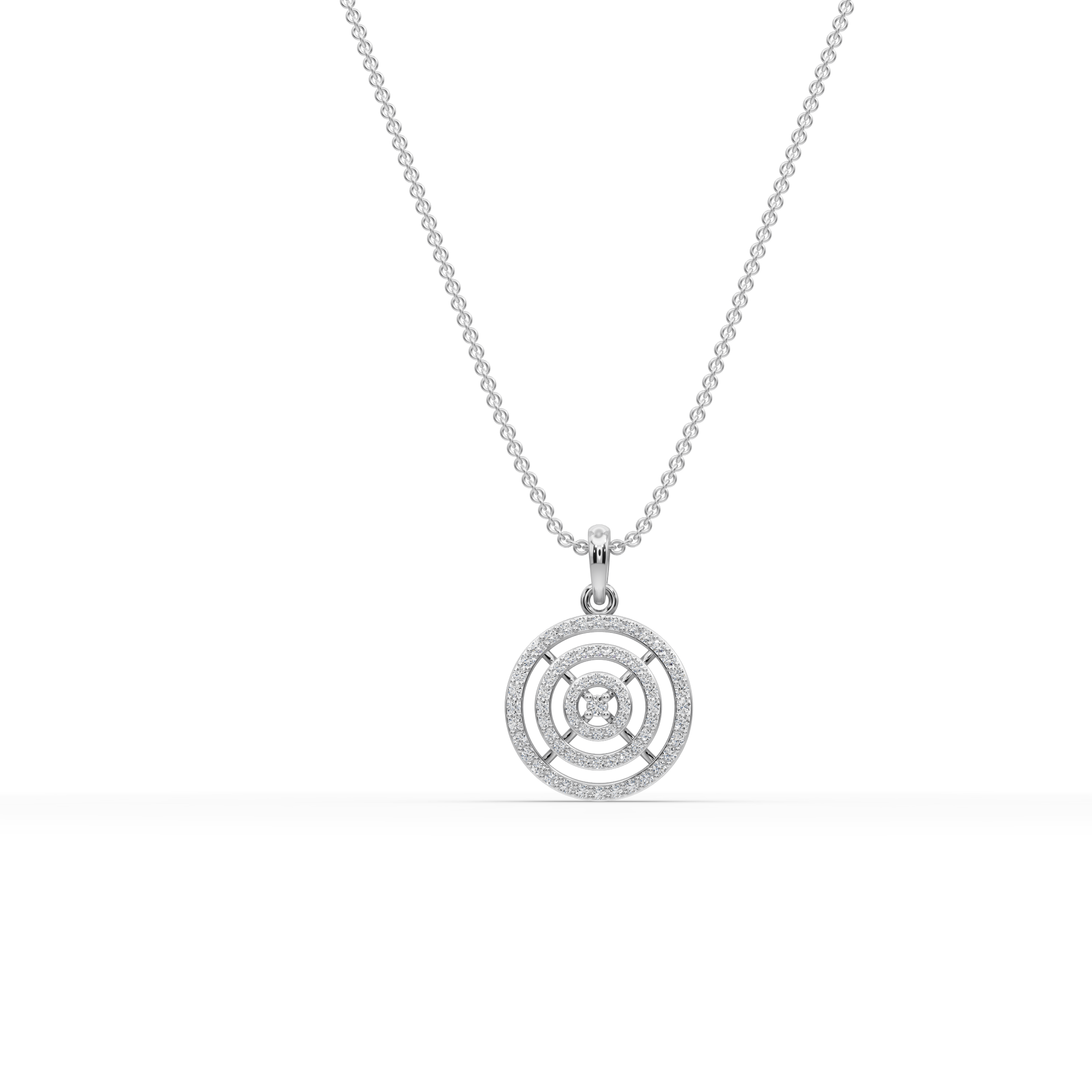 Concentric Circle Lab-Grown Diamond Pendant