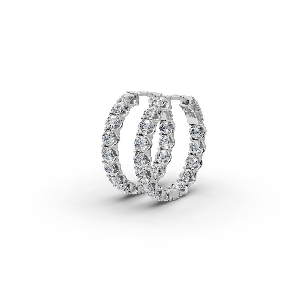 2.00 ct Luxury Lab Diamond Round Hoop EarHoops Earring