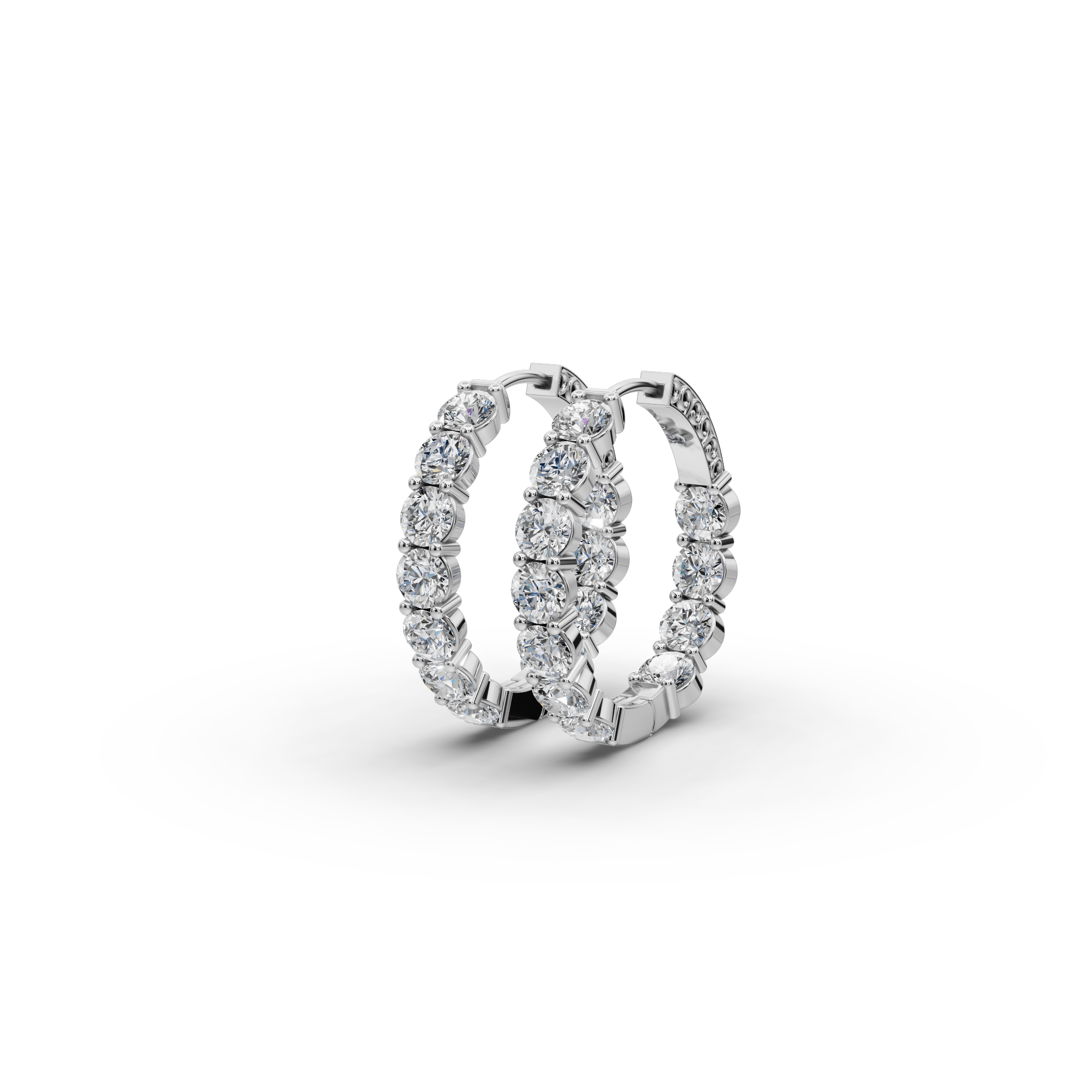 5.00 ct Minimalist Lab Diamond Round Hoop EarHoops Earring