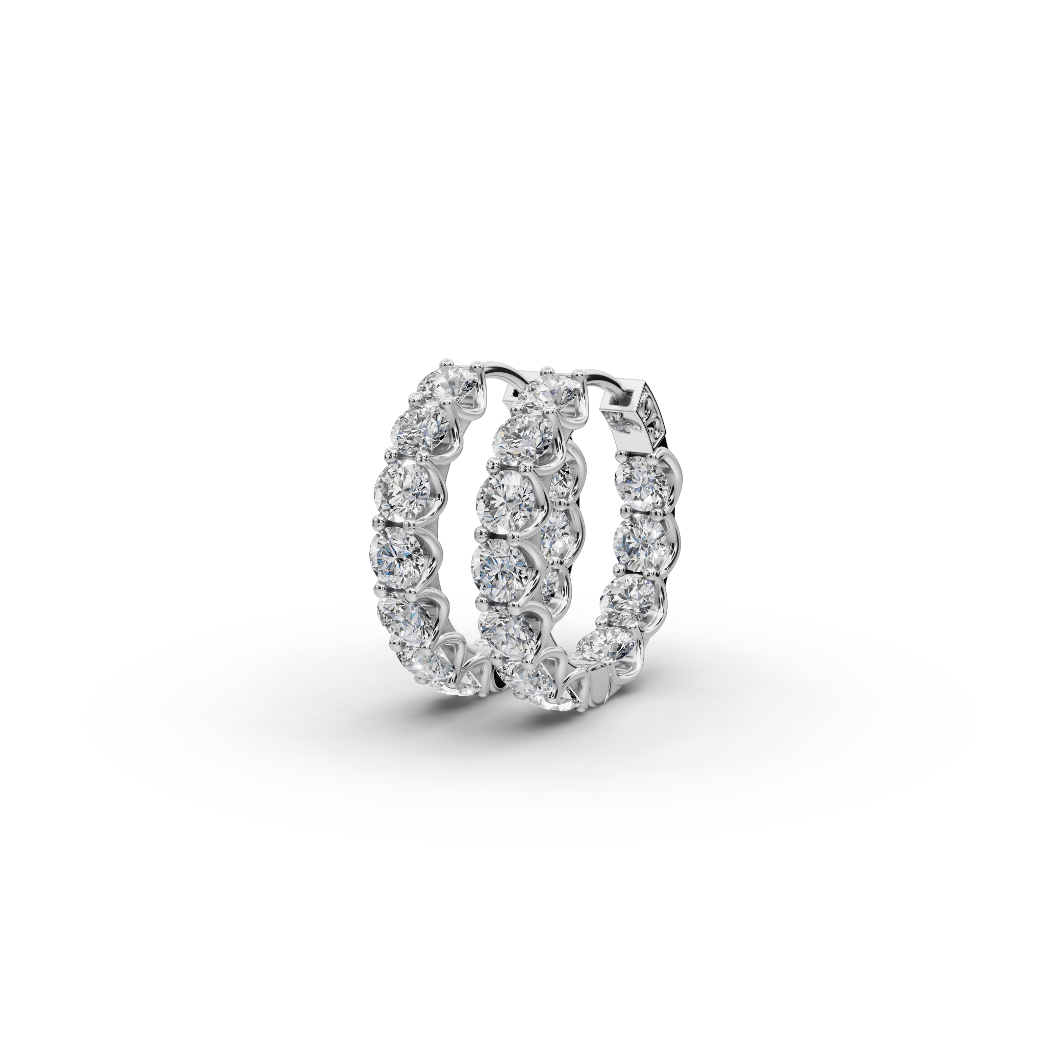 3.00 ct Modern Lab Diamond Hoop EarHoops Earring