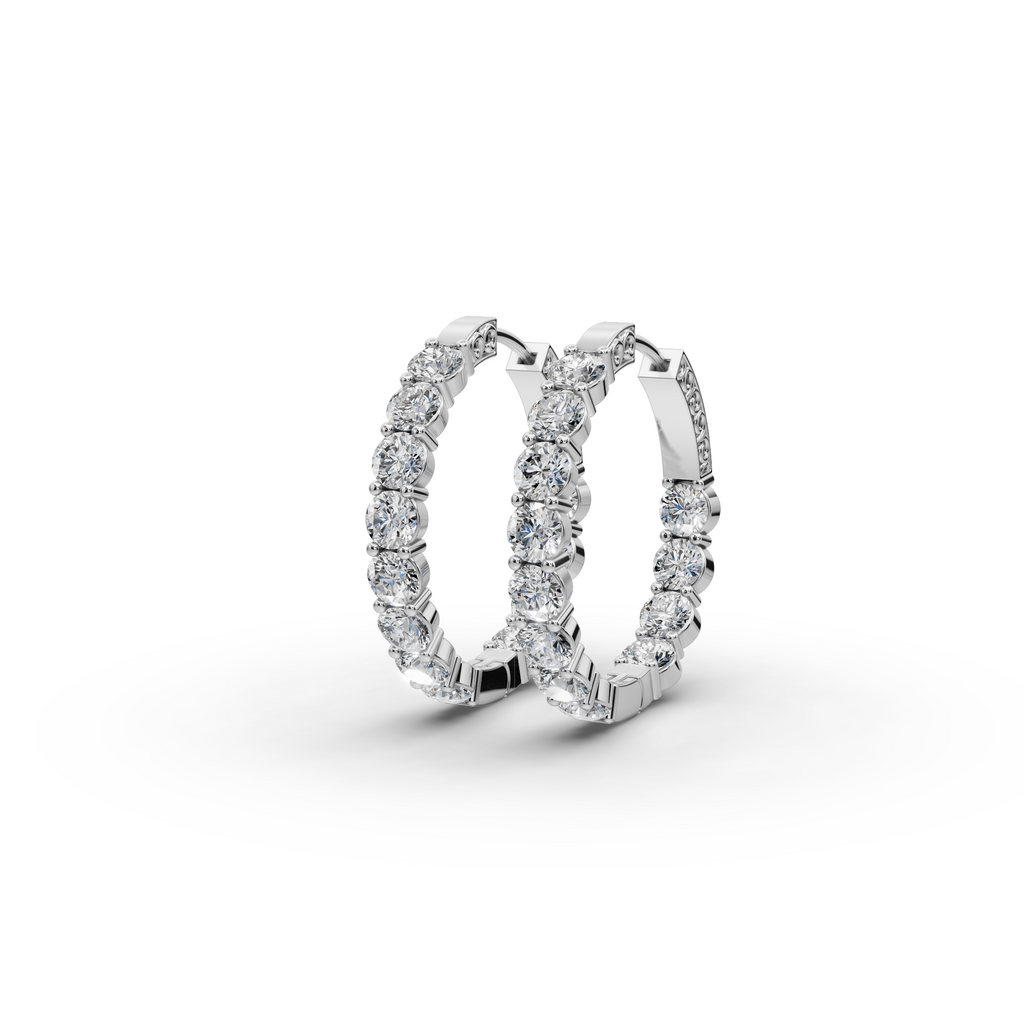 4.00 ct Red Carpet Lab Diamond Hoop EarHoops Earring