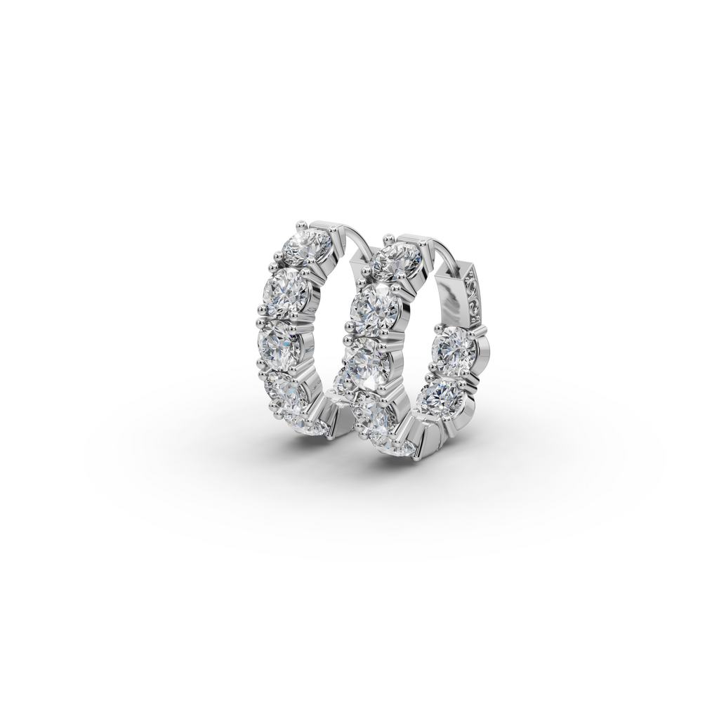 5.00 ct Statement Diamond-Studded Oval Shape Hoops Earring