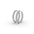 3.00 ct Designer Round Diamond-Studded Oval Shape Hoop EarHoops Earring