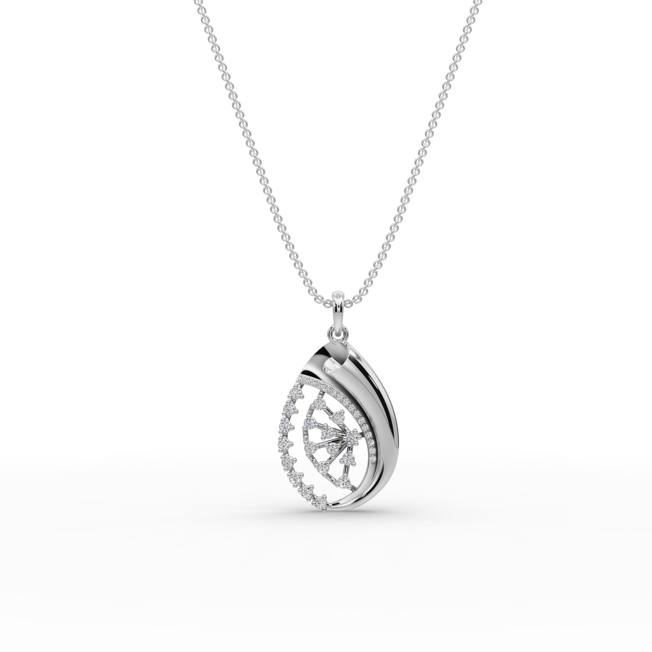 Teardrop Lab-Grown Diamond Gold Pendant