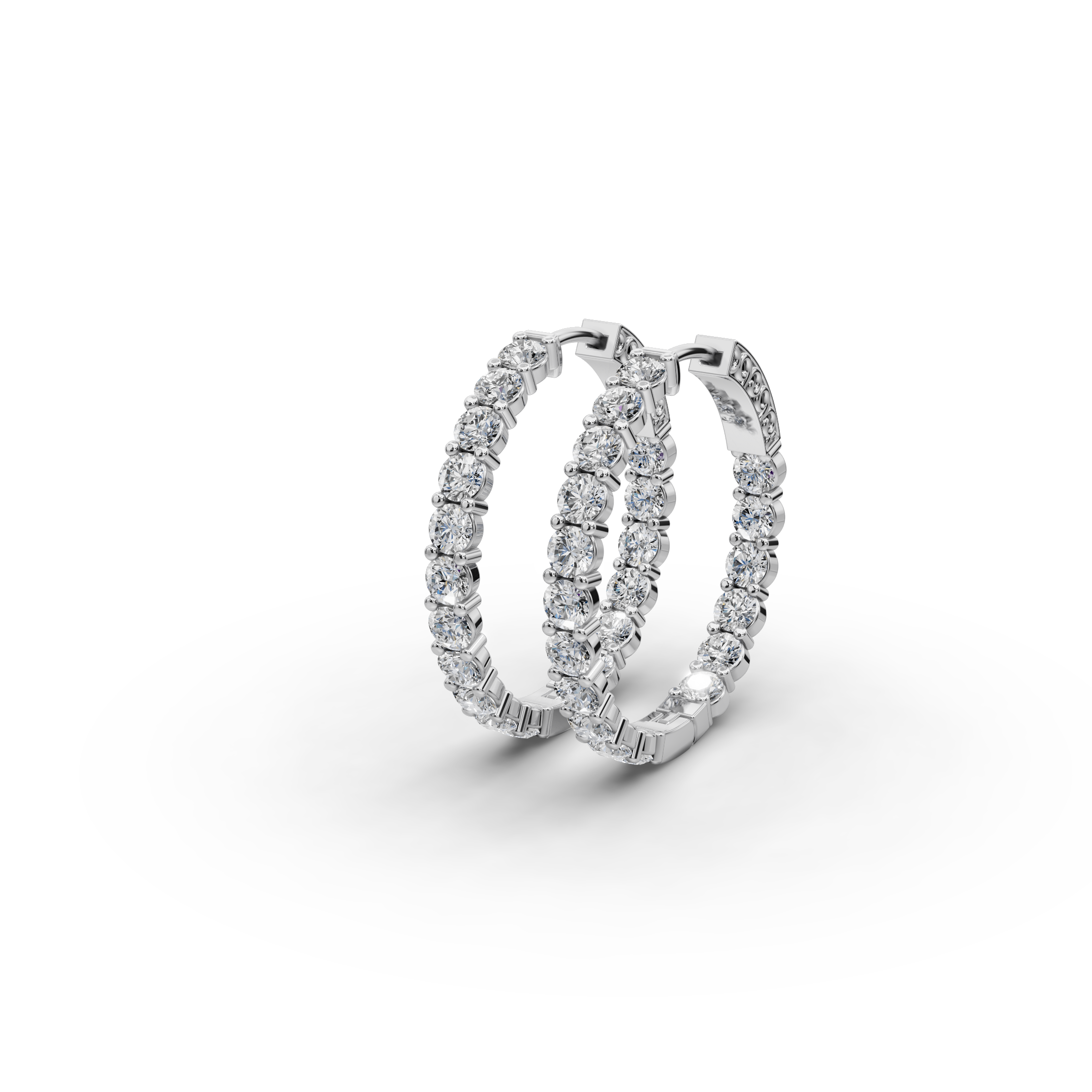 3.00 ct Bridal Lab Diamond Round Hoop EarHoops Earring