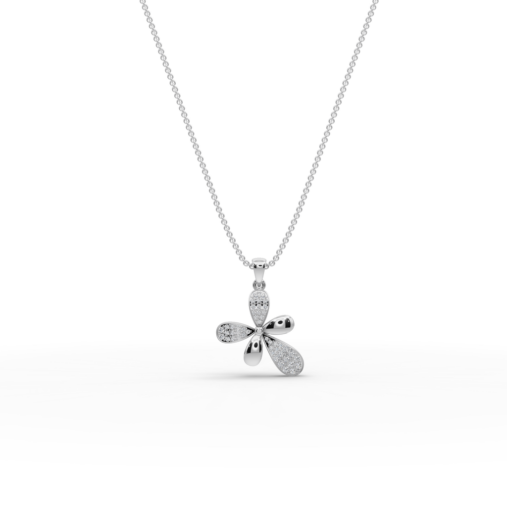 Five-Petal Floral Lab-Grown Diamond Pendant