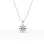 Floral Lab-Grown Diamond Gold Pendant
