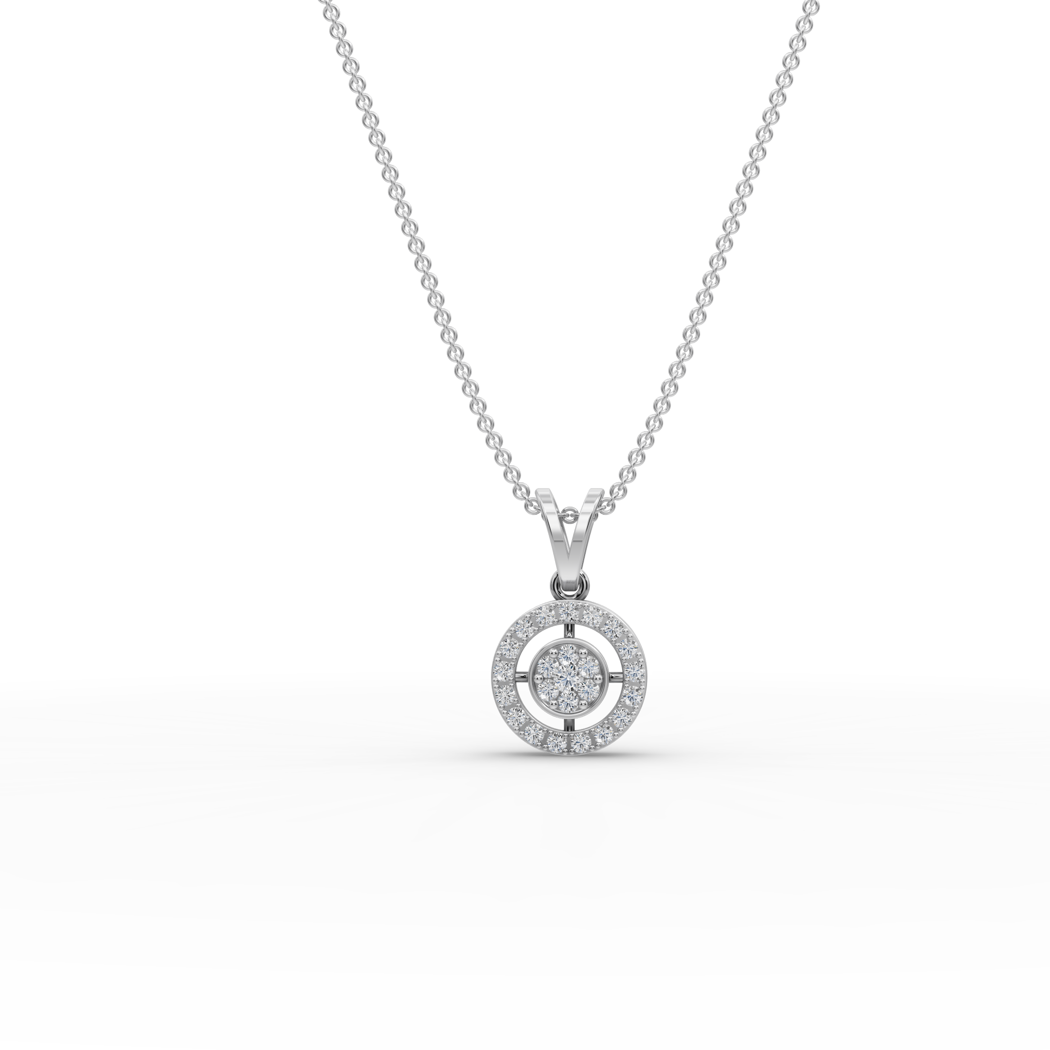 Halo Lab-Grown Diamond Gold Pendant