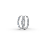 1.50 ct Classic Diamond-Studded Oval Shape Hoops Earring