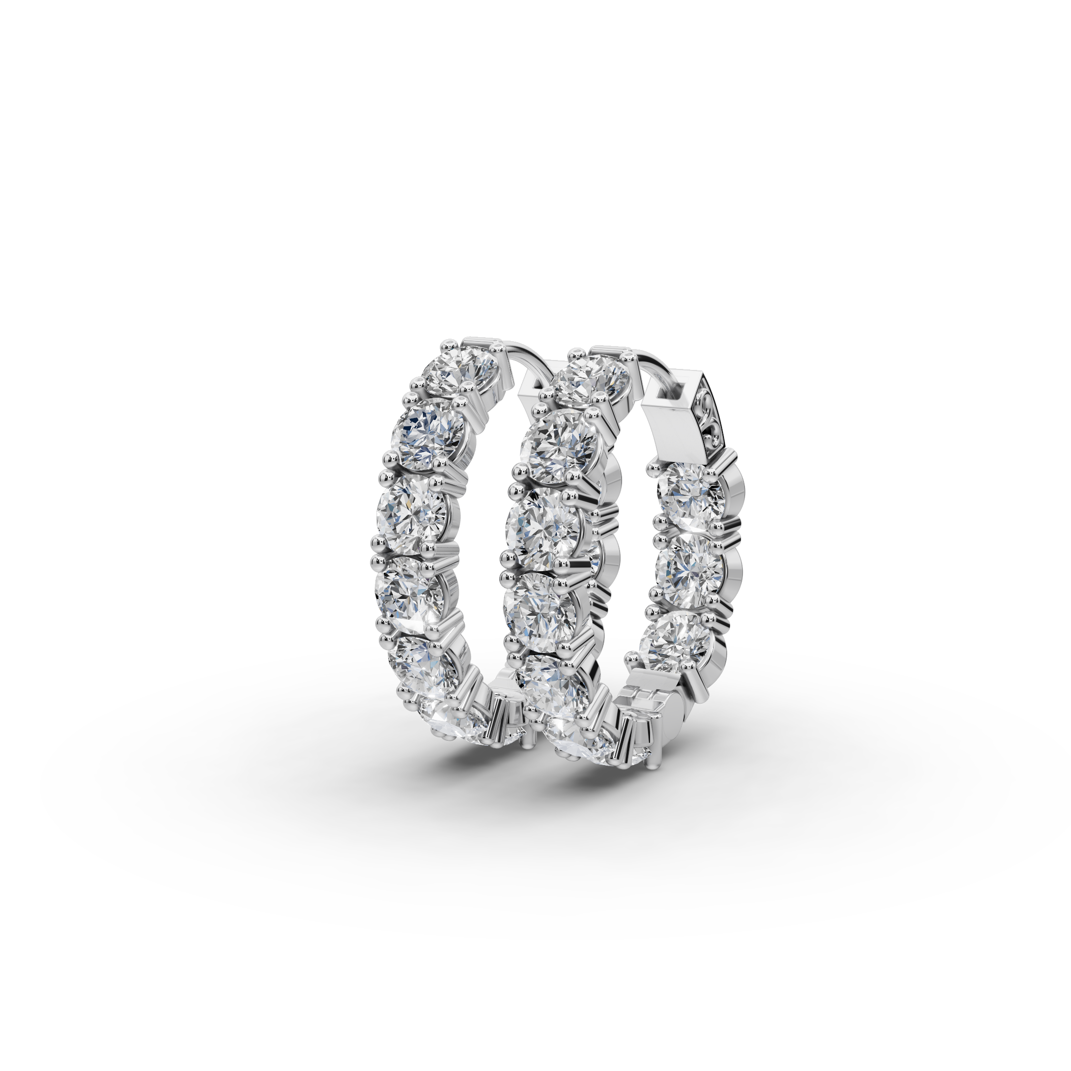 4.00 ct Bridal Diamond-Studded Oval Shape Hoops Earring
