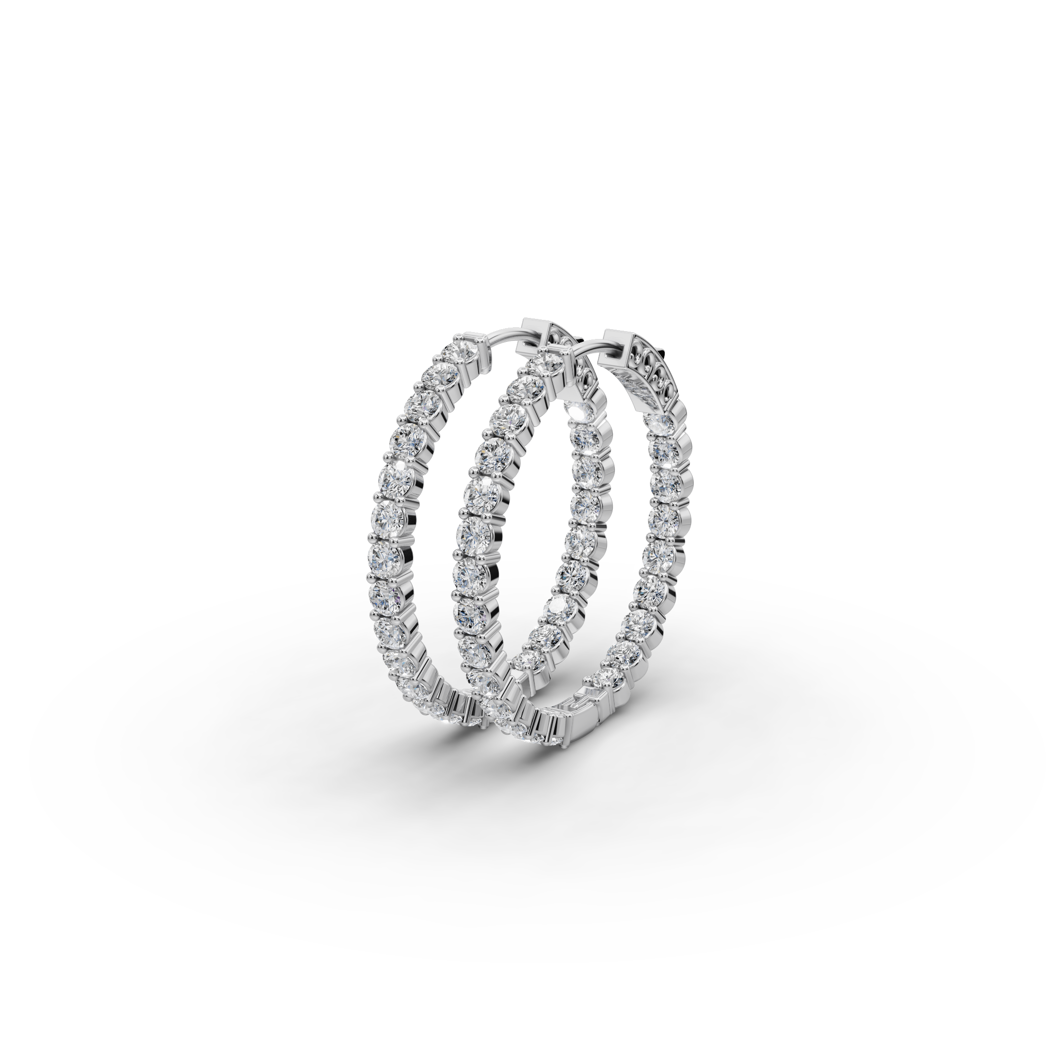 2.00ct Bold Lab Diamond Round Hoop EarHoops Earring
