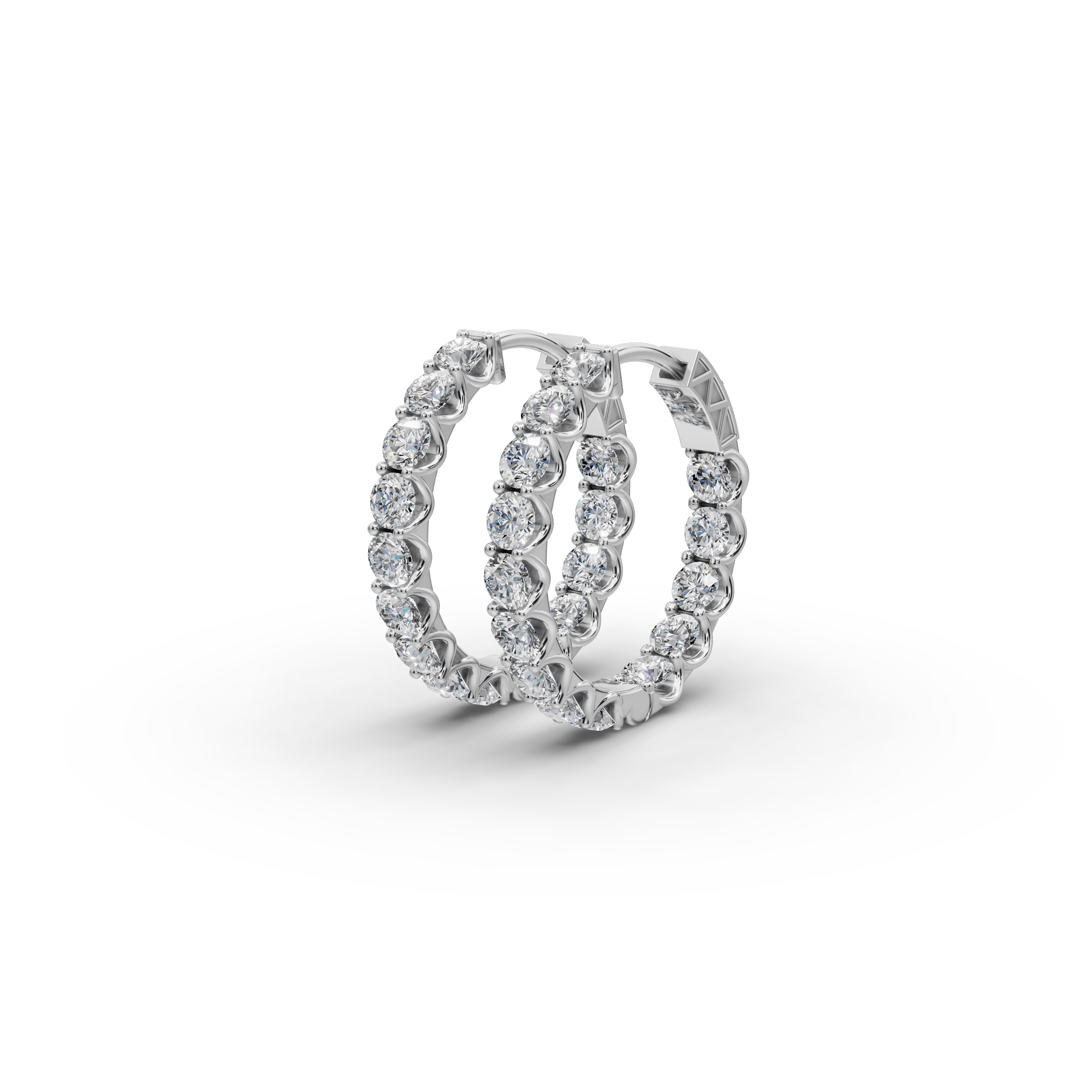 2.00 ct Luxury Lab Diamond Round Hoop EarHoops Earring