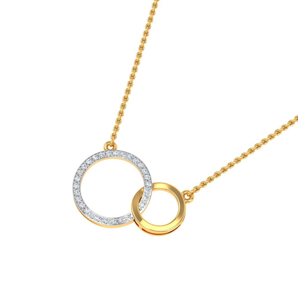 Dual Circle Pendant Necklace with Lab-Grown Diamonds