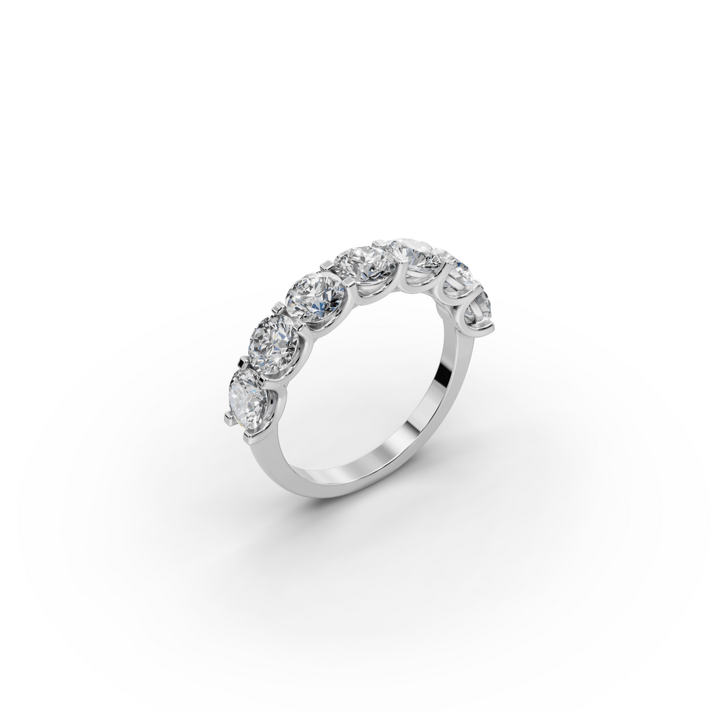 2.50 ct Modern Seven-Stone Lab Diamond Ring
