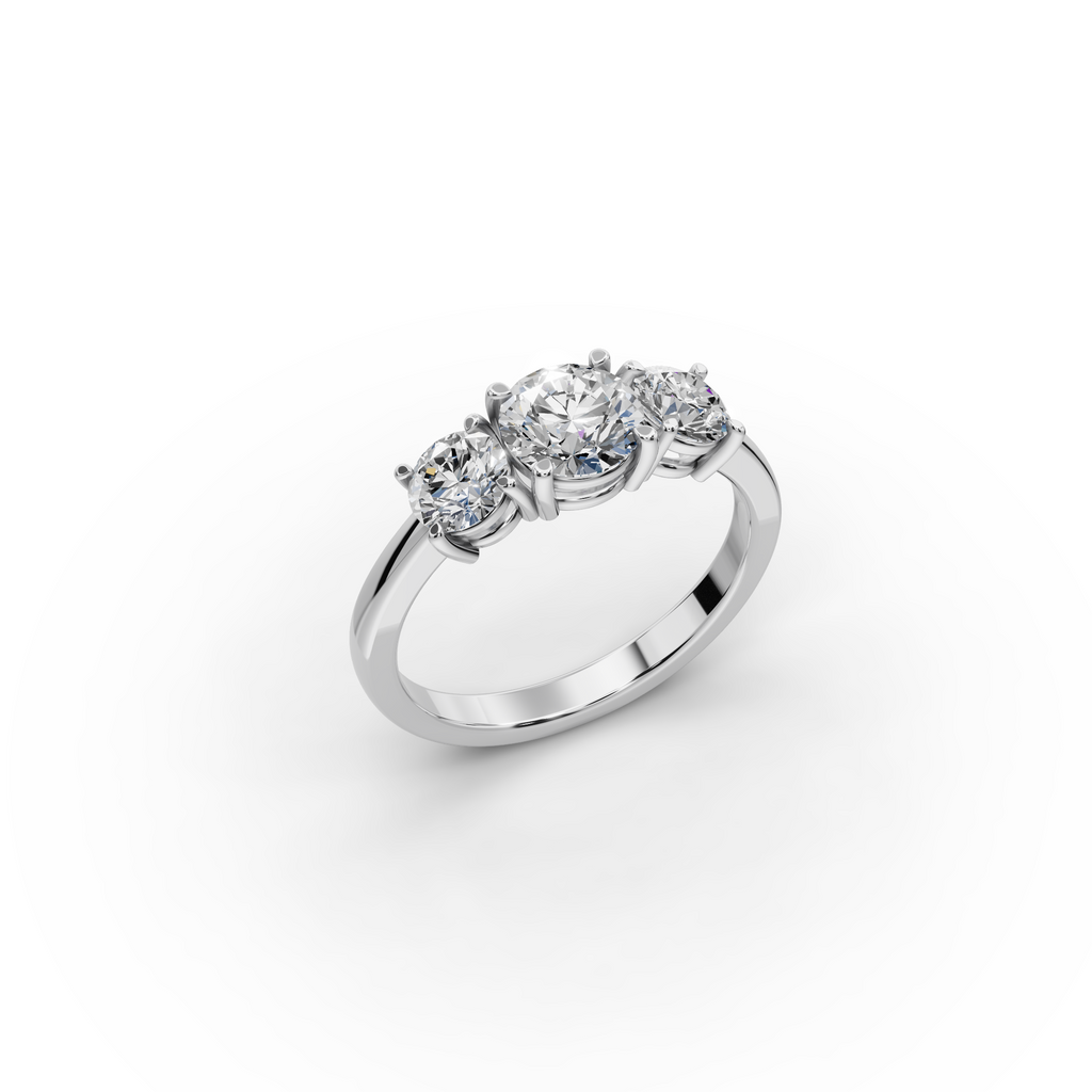 1.50 ct Past Present Future Lab Diamond Ring