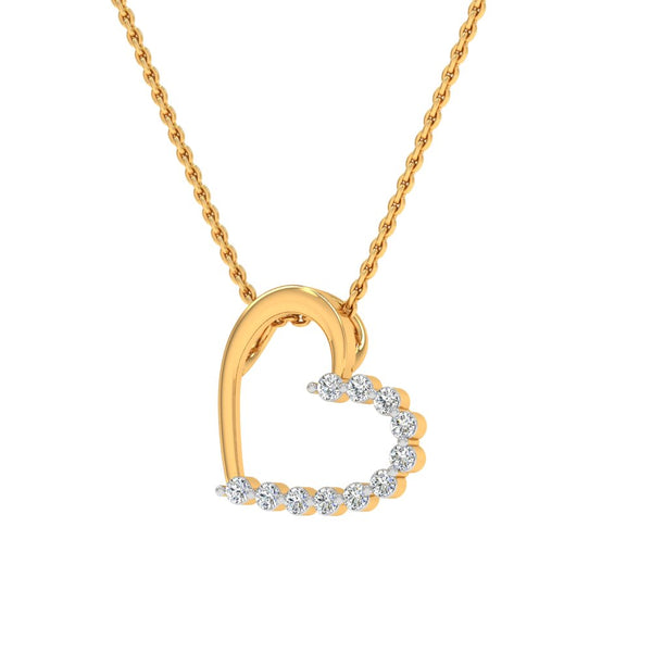 Gold-Plated Heart Pendant with Lab-Grown Diamonds