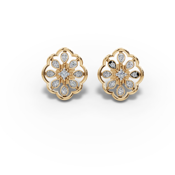 Floral Medallion Diamond Earrings