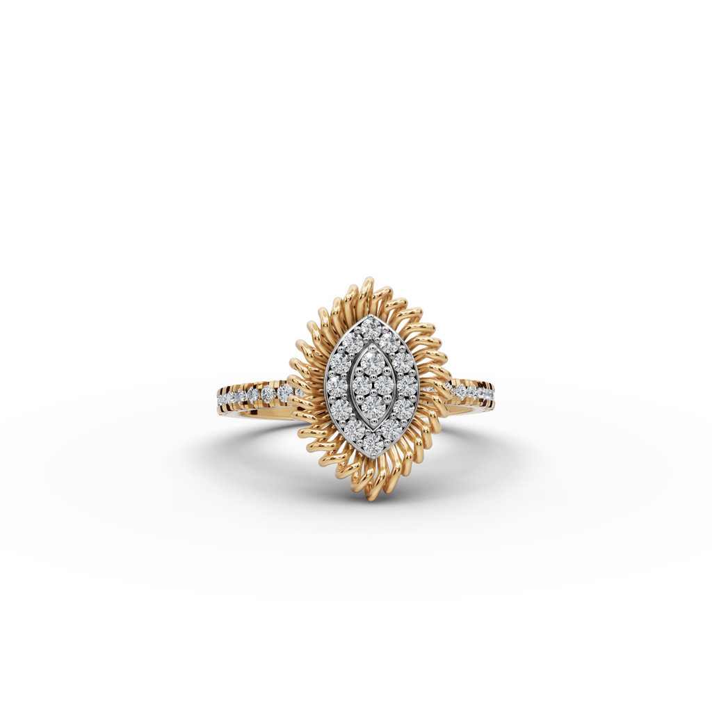 Marquise Spiral Halo Lab-Grown Diamond Ring