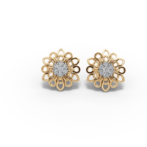 Sunburst Diamond Stud Earrings