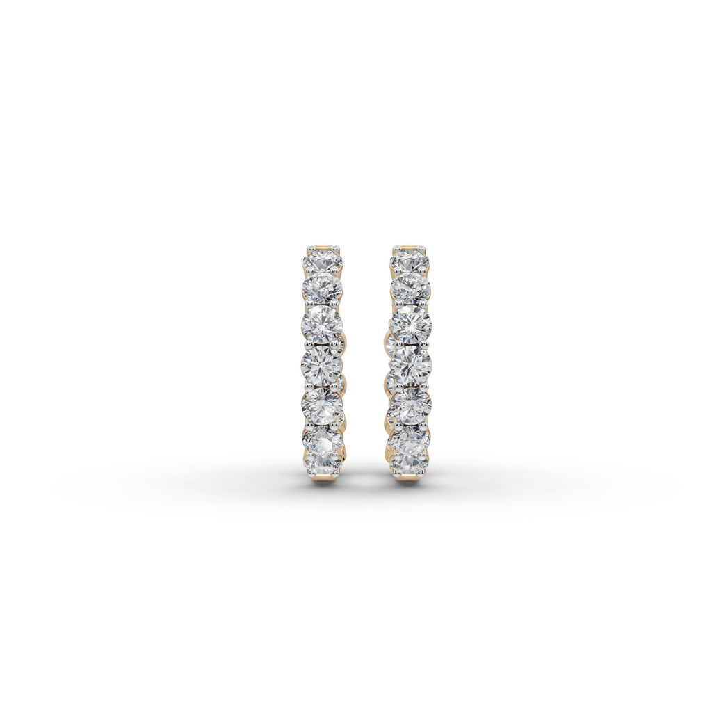 5.00 ct Minimalist Lab Diamond Round Hoop EarHoops Earring