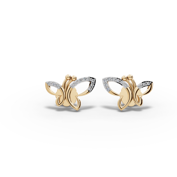 Fancy Butterfly Diamond Stud Earrings