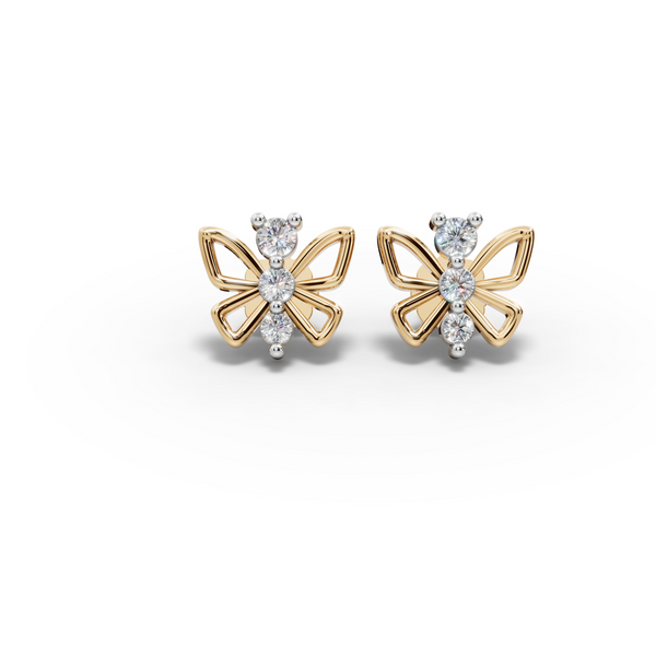 Butterfly Cluster Diamond Stud Earrings