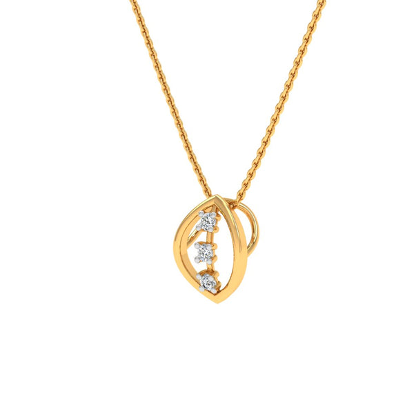 Marquise-Shaped Gold-Plated Pendant Necklace with Lab-Grown Diamonds