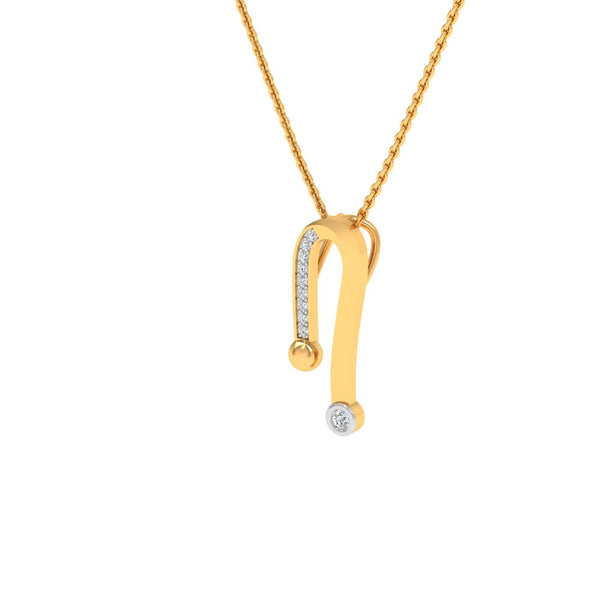 Modern Asymmetric Gold-Plated Pendant Necklace with Lab-Grown Diamonds