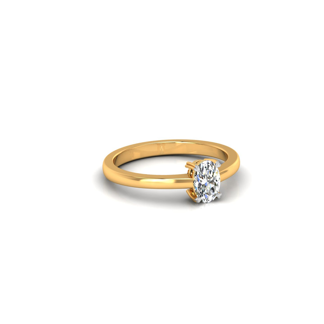 Elegant Oval Solitaire Ring with CVD 0.50 Ct. Lab-Grown Diamond.