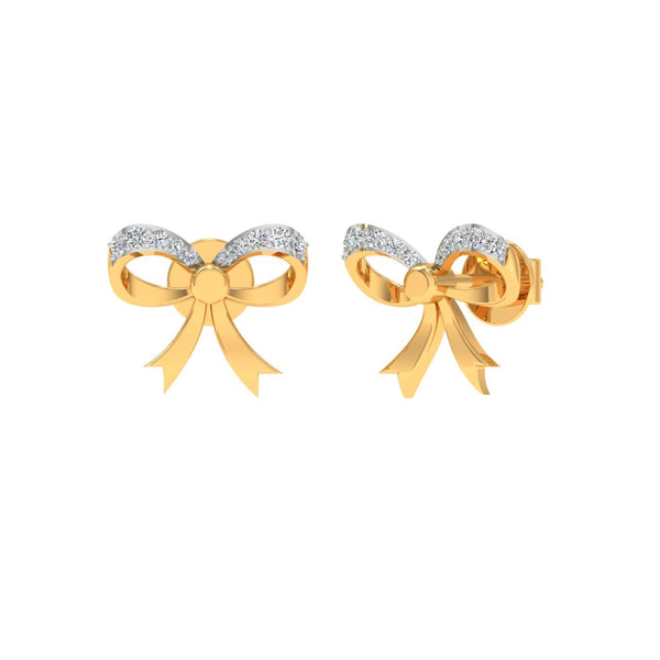 Bow Knot Diamond Stud Earrings