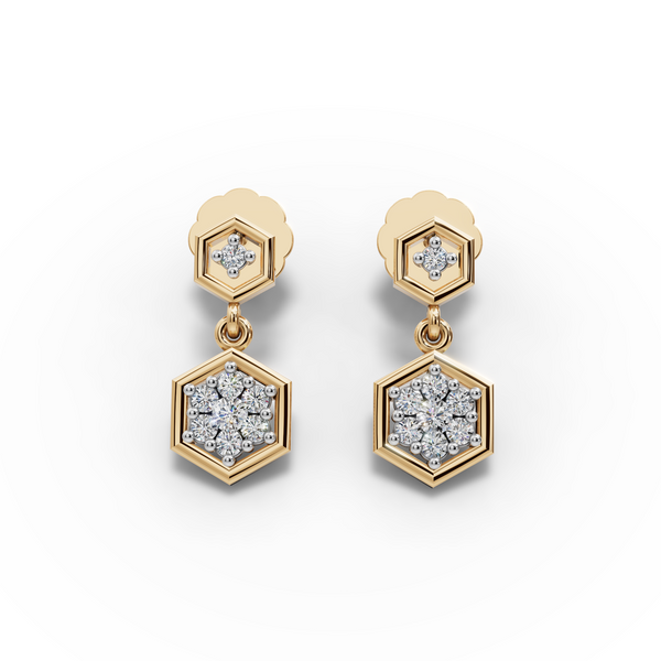 Floral Design Diamond Earrings